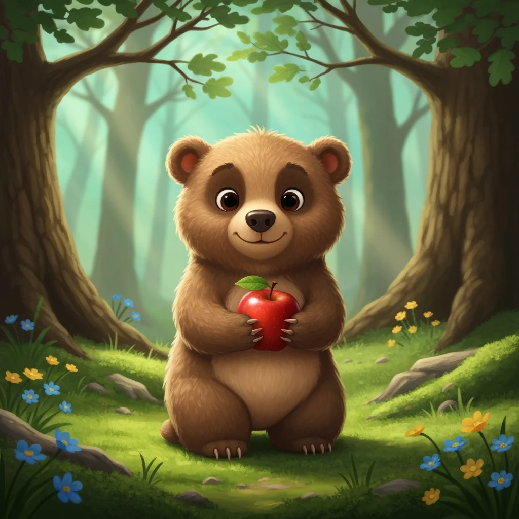 Illustration for: 巴纳比发现一个红苹果